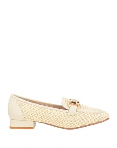 Tosca Blu Woman Loafers Beige Size 6 Textile Fibers, Leather In Nude