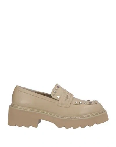 Tosca Blu Woman Loafers Beige Size 9 Leather In Neutral