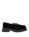Tosca Blu Woman Loafers Black Size 8 Textile Fibers In Black