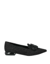 Tosca Blu Woman Loafers Black Size 8 Textile Fibers In Black