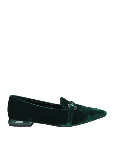 Tosca Blu Woman Loafers Dark Green Size 7 Textile Fibers