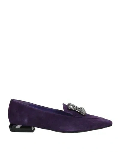 Tosca Blu Woman Loafers Purple Size 10 Leather