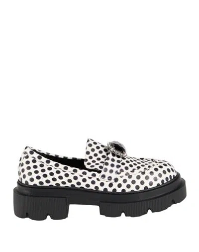 Tosca Blu Woman Loafers White Size 8 Leather In Black