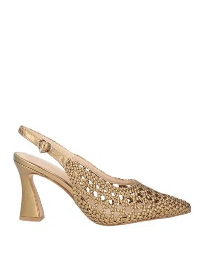 Tosca Blu Woman Pumps Gold Size 5 Leather In Multi