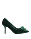 Tosca Blu Woman Pumps Green Size 7 Textile Fibers