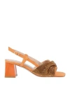 Tosca Blu Woman Sandals Apricot Size 8 Textile Fibers In Orange