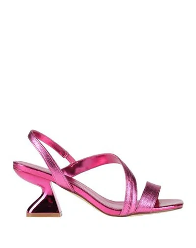 Tosca Blu Woman Sandals Fuchsia Size 8 Leather In Pink