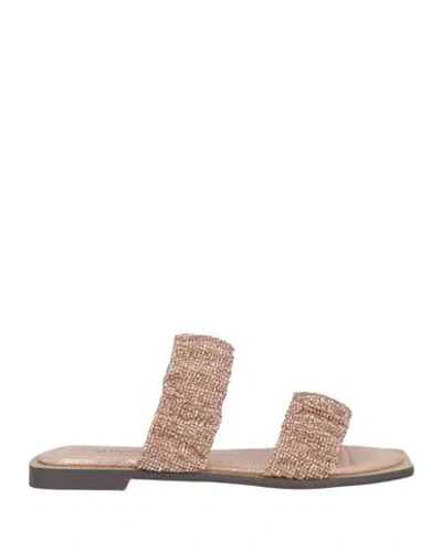Tosca Blu Woman Sandals Rose Gold Size 7 Textile Fibers