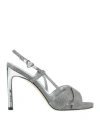 Tosca Blu Woman Sandals Silver Size 5 Textile Fibers In Silver