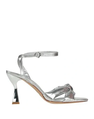 Tosca Blu Woman Sandals Silver Size 6 Textile Fibers