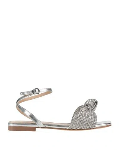 Tosca Blu Woman Sandals Silver Size 7 Textile Fibers