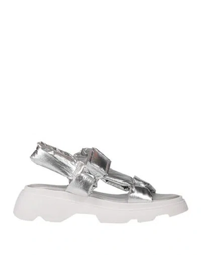 Tosca Blu Woman Sandals Silver Size 8 Textile Fibers