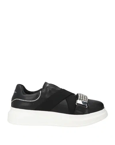 Tosca Blu Woman Sneakers Black Size 10 Leather, Textile Fibers