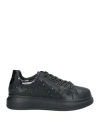 Tosca Blu Woman Sneakers Black Size 7 Leather, Textile Fibers In Black