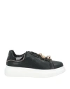 Tosca Blu Woman Sneakers Black Size 10 Leather, Textile Fibers In Black