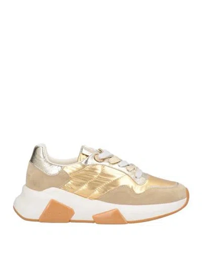 Tosca Blu Woman Sneakers Gold Size 7 Textile Fibers, Leather