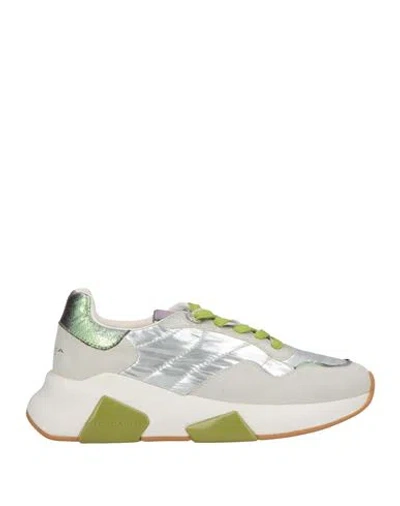 Tosca Blu Woman Sneakers Silver Size 7 Leather, Textile Fibers