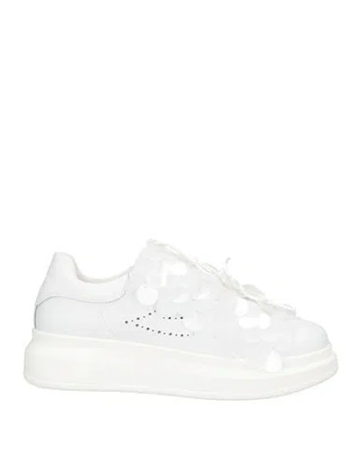 Tosca Blu Woman Sneakers White Size 7 Leather, Textile Fibers