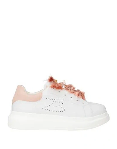 Tosca Blu Woman Sneakers White Size 7 Leather, Textile Fibers In Multi