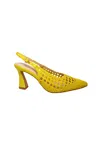 Tosca Blu Women's Shoes  Erica Sander With Heel, Chanel Model In Woven Leather, Closure With Ankle St In Yellow