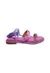 Tosca Blu Women's Shoes  Hibiscus Sandal With Semi Square Shape, Upper Consisting Of Braids And Strip In Purple