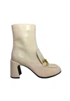 Tosca Blu Women's Shoes  Painted Effect, Metal Applications, Side Zip, Round Tip, Square Heel And Rub