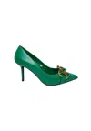 Tosca Blu Women's Shoes  Pointed Ties With Heel And Embellishments In Gold. In Green