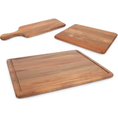 Toscana 3-piece Acacia Wood Charcuterie Board Set In Brown