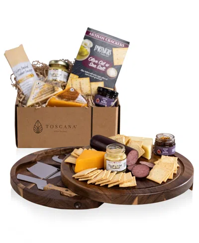 Toscana Acacia Circo Cheese Board With Gourmet Gift Pack, 6-piece In Brown