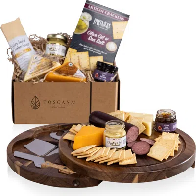 Toscana Acacia Circo Cheese Board With Gourmet Gift Pack In Brown