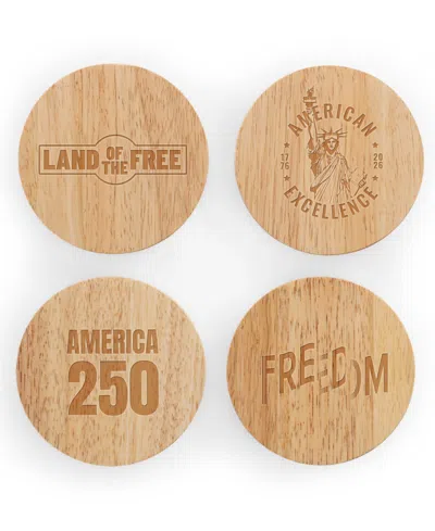 Toscana America250 Coasters With Bottle Openers, Set Of 4 In Brown