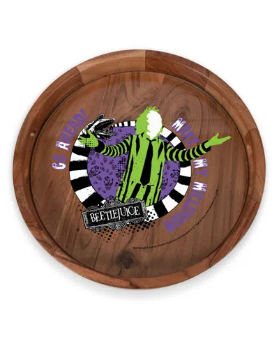 Toscana Beetlejuice Make My Millenium Barista Serving Tray With Glass Insert In Brown