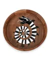 Toscana Beetlejuice Sandworm Barista Serving Tray With Glass Insert In Brown