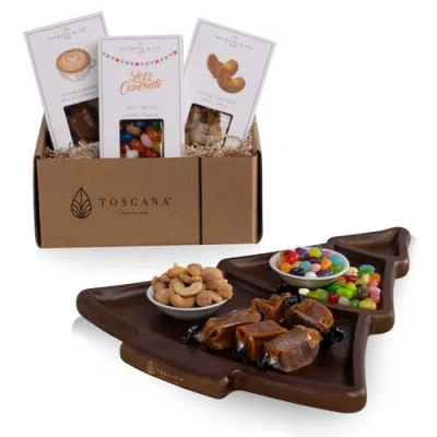 Toscana Christmas Tree Serving Tray With Gourmet Gift Pack In Multi