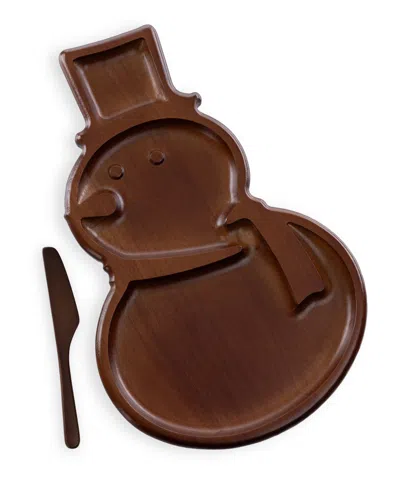 Toscana Coca-cola Snowman 13" Serving Tray In Brown