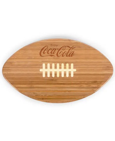 Toscana Coca-cola Touchdown Football 16" Cutting Board Serving Tray In Brown