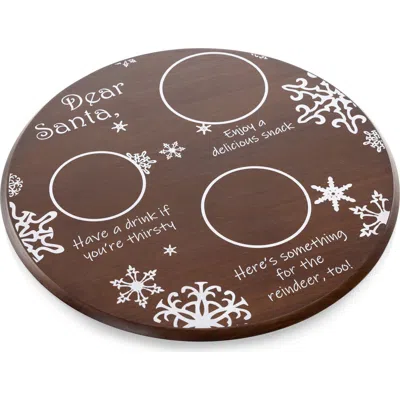 Toscana Dear Santa Milk & Cookies Serving Tray In Brown