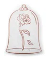 Toscana Disney Beauty And The Beast Marble Serving Stone Board In White With Rose Gold Accents