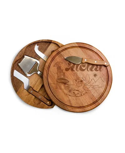Toscana Disney Lilo Stitch Acacia Circo Cheese Cutting Board And Tools Set In Brown