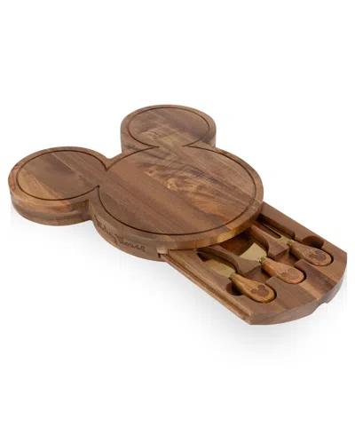 Toscana Disney Mickey Mouse 4-piece Acacia Cheese Board Tool Set In Brown