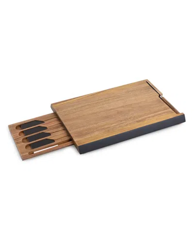 Toscana Formaggio Chalkboard Cheese Board And Tools Set In Brown