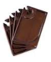 Toscana Set Of 4 Rectangle Wine Appetizer Plates In Brown