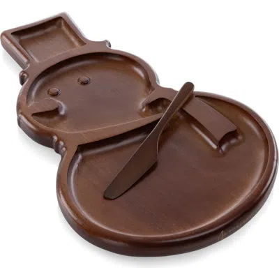 Toscana Reversible Snowman Sectioned Serving Tray With Knife In Brown