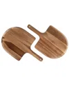 Toscana Set Of 2 Acacia Personal Pizza Peel Serving Board Paddles