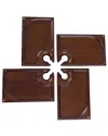 Toscana Set Of 4 Rectangle Wine Appetizer Plates In Brown