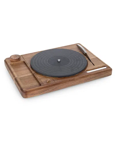 Toscana Turntable Acacia And Slate Cheese Board Set In Brown