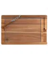 Toscana Ventana Tempered Glass & Acacia Cheese Board & Knife Set In Brown