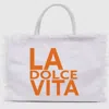 Toss Designs Women's La Dolce Vita Fringe Tote Bag In White