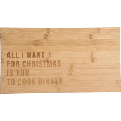 Totalee Gift All I Want For Christmas Cutting Board Wood Brown