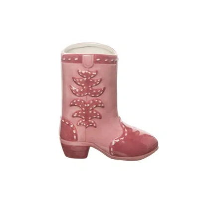 Totalee Gift Amic White Boot Vase Ceramic White In Pink